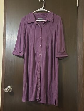 Chanteuse Intimates purple button down dress Medium